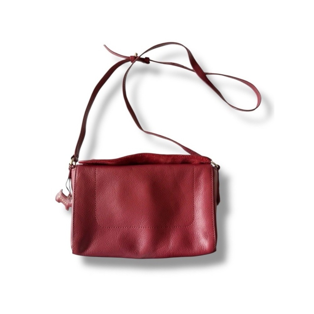 Radley London Belmont House Medium Flapover Crossbody Bag Bordeaux Red Leather
